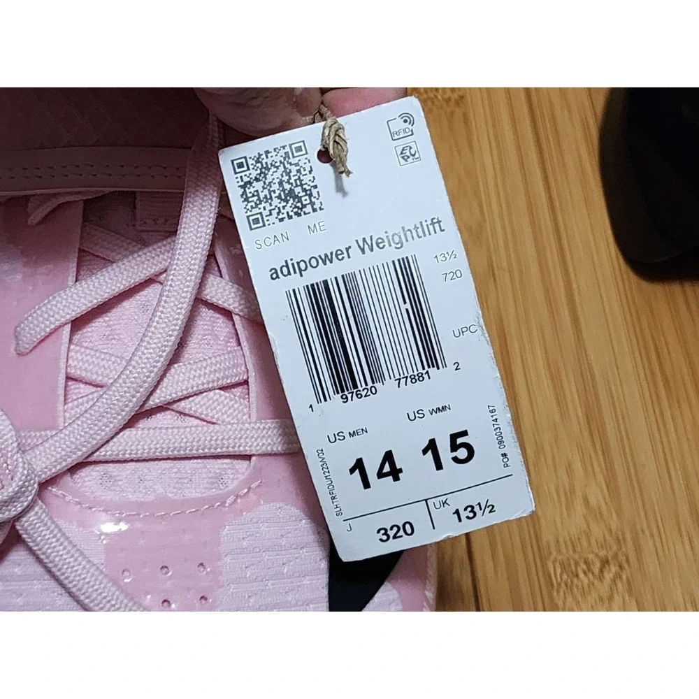 Adidas Adipower 3 Pink Black Men Size 14 Weightlifting Gym Workout Shoes JP9873